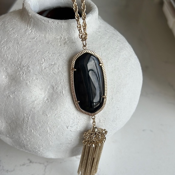 Kendra Scott Jewelry Black Gold Kendra Scott Rayne Necklace Poshmark